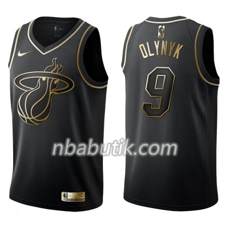 NBA Mænd Trøje Miami Heat Kelly Olynyk 9 Nike Sort Golden Edition Swingman